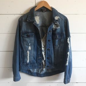 distressed jean jacket OFFERS WELCOME